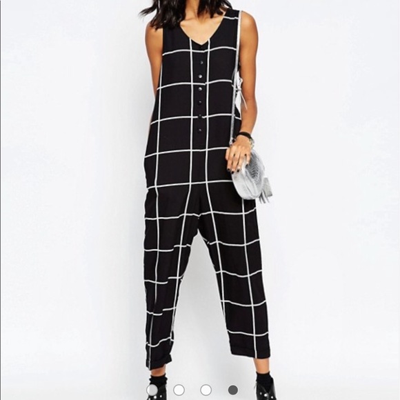 asos check jumpsuit